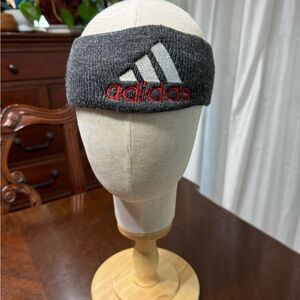 Adidas Charcoal Headband with Red Logo